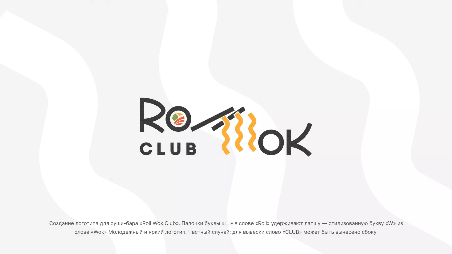 Создание логотипа суши-бара «Roll Wok Club» в Малоярославце